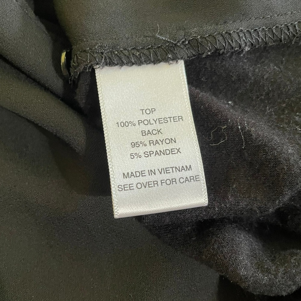 Fortune + Ivy Blouse Women Medium Black Good Tie Front Mixed Media Studded Cap - Picture 6 of 7